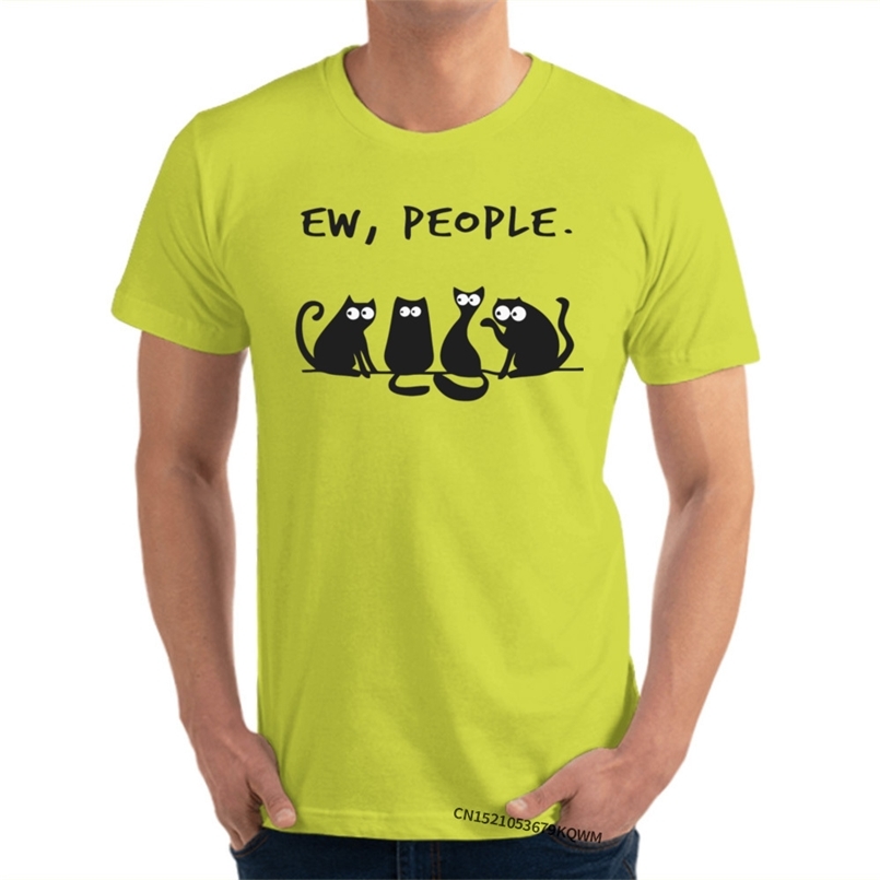 

Ew people cat shirt T Shirts Short Sleeve Leisure Retro Mens Tops & Tees Tee O-Neck Cotton 210707, No print price