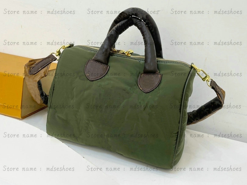 

Econyl Speedy Bandouliere 30 Pillow Bag Womens Designer Nylon Handbag Luxurys Boston Bags Winter Totes Speedy 30cm Shoulder Bag