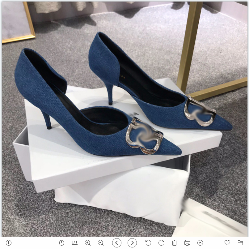 

2021 Good Quality Fashion Women Luxurys Designers Shoes Designer Sandals Womens Luxury High Heels Sandal Dress Shoess With Box Size 35-41 -G536, Navy