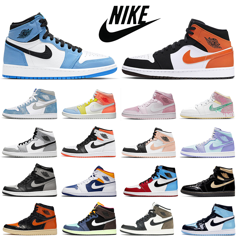 

Fashion AJ 1 1s jumpman men basketball shoes University Blue Hyper Royal Electro Orange Shadow Bred mens women trainers outdoor sports sneak