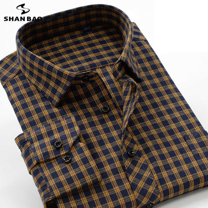 

6XL 7XL 8LX 9XL 10XL young men's business casual slim brand shirt autumn and winter thick warm cotton plaid shirt 210628, 94018