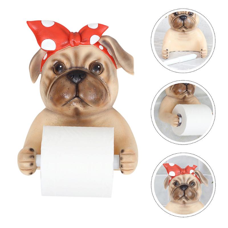 

Toilet Paper Holders 1pc Pug Design Tissue Holder Roll Hanging Shelf Storage Rack