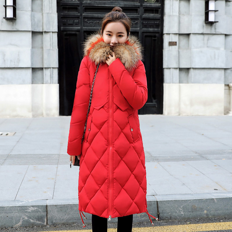 

2021 Big Fur Collar Warm Thicken New Arrival Winter Jacket Women Long Down Cotton Parka Parkas Female Coat Hooded Coats Pp147 3uw0, Black