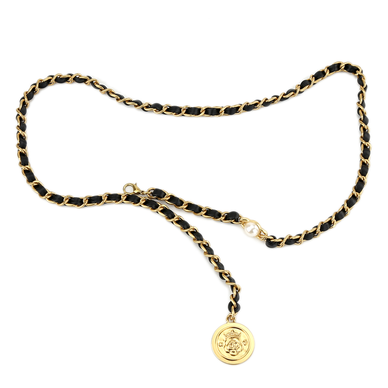 

Women Fashion Belts Luxury Designer Brand Gold Vintage Pendant Waist Chain Adjustment Body Harness for Women Jeans Dresses Gift, Black;brown