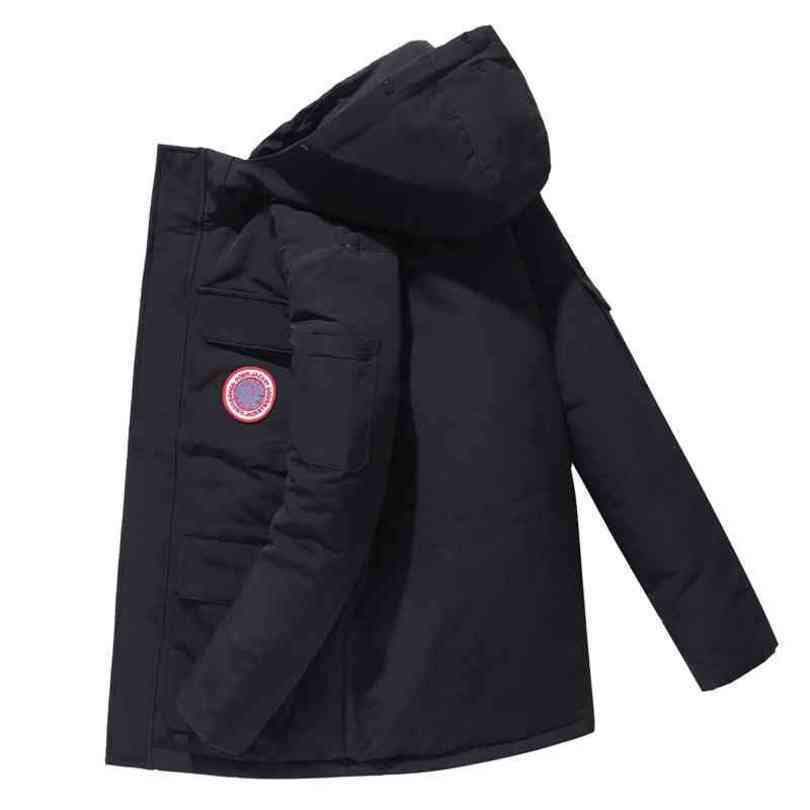 

Fashion Down Jacket Men's Couple Women's Stand Collar Canadian Goode Map Table Thickened Warm Live Goose In Winter