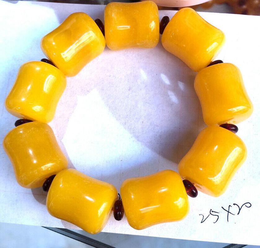 

Beaded, Strands 25x20mm BEAUTIFUL BALTIC AMBER Old Beeswax Big Size Bracelet 5A