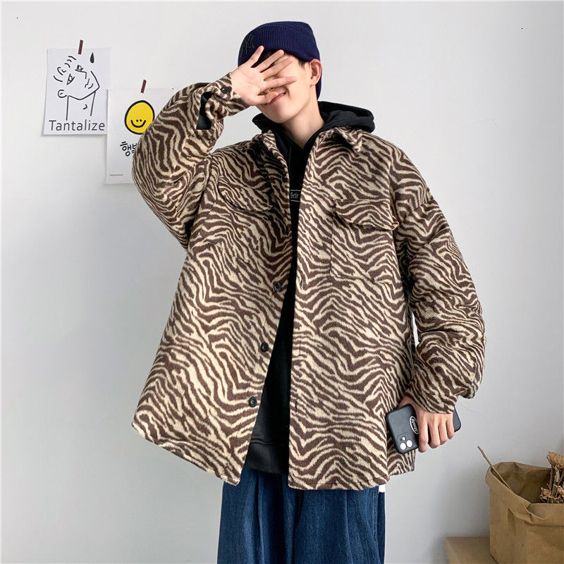 

2021 New Autumn Print Men's Fashion Casual Retro Jacket Men Wild Short Woolen Coat Mens M-2xl Cnlq, Gray