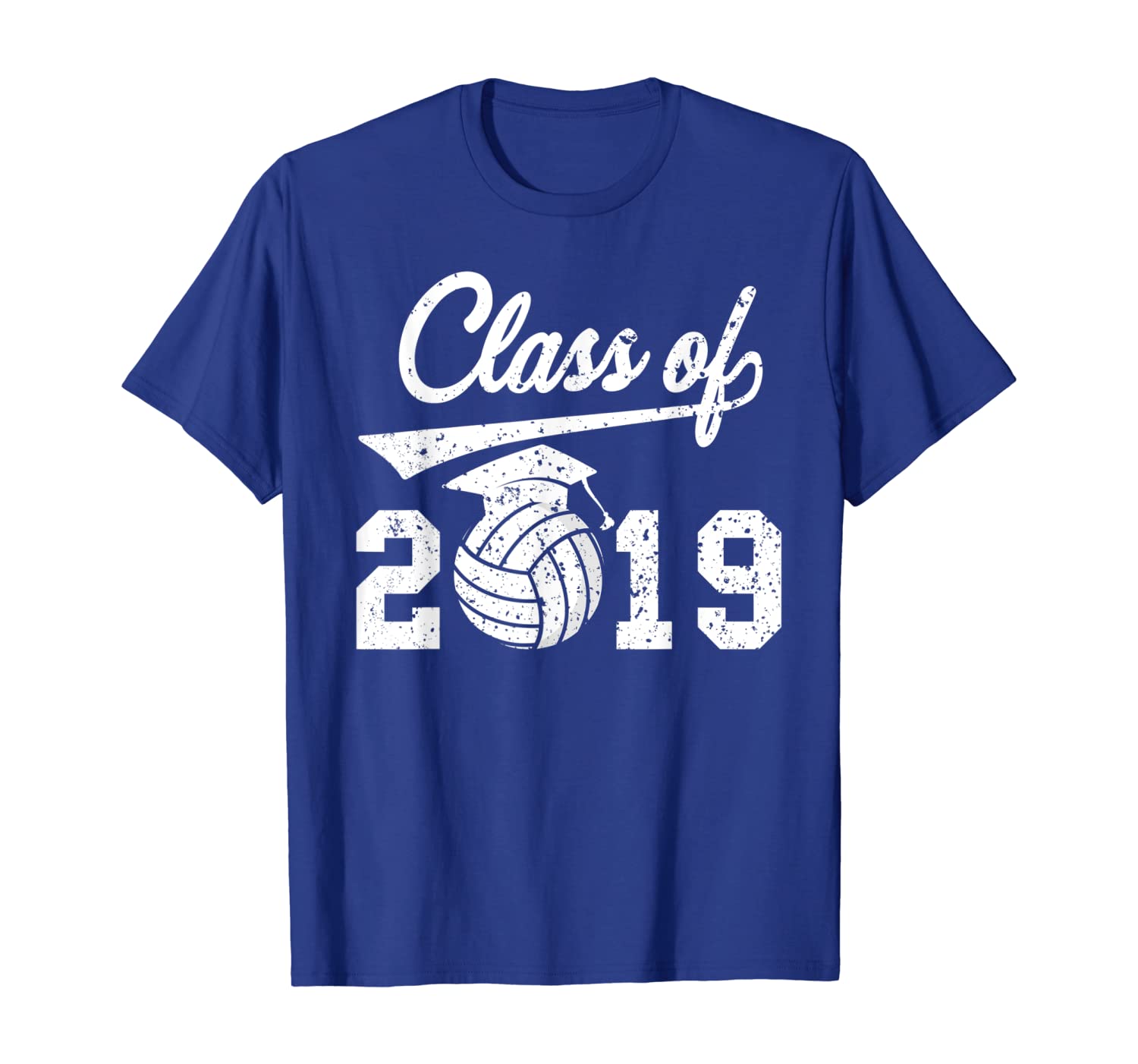

Volleyball Class-Of-2019 T-shirt Senior-19 Graduation, White;black