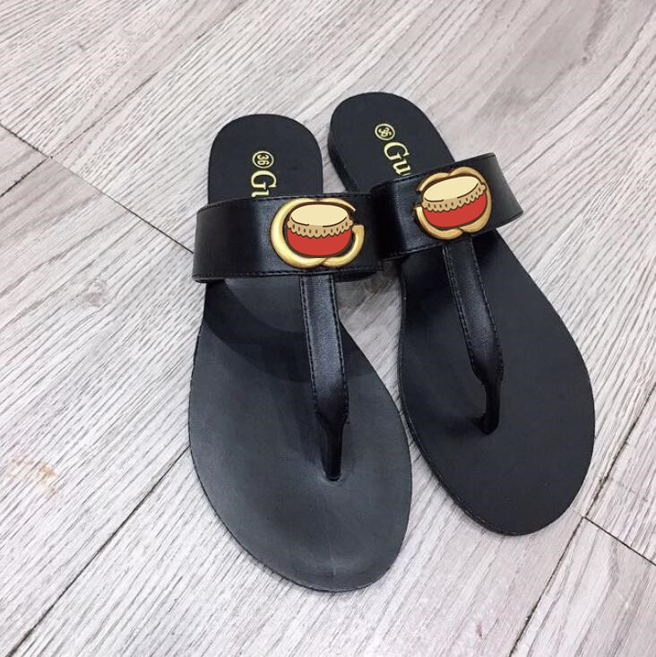 

Women's Slipper Sandals Summer fashion wide flat slipper sandals flip-flops, Black