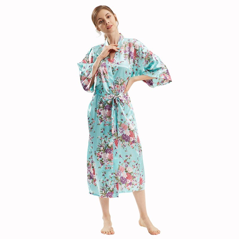 

Summer 3/4 Long Dress Trail. Fixed Dress. Printing Flowers. 0r57, Navy blue