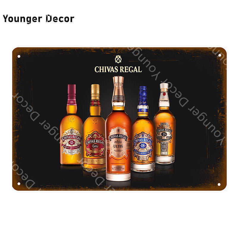 

Classic Beer Chivas Regal Metal Tin Signs Vintage Drinks Whiskey Decorative Poster Wall Sticker Pub Bar Club Home Decor YI-190