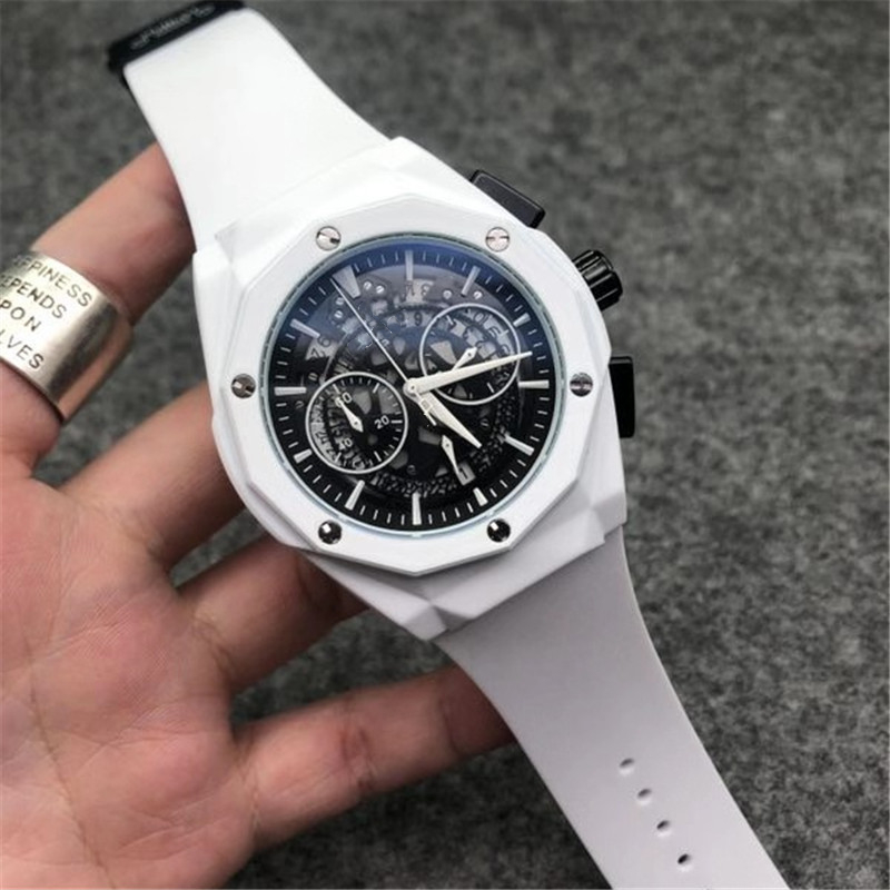 

luxury mens watches steel case rubber strap F1 racing watch sport quartz Multifunctional chronograph Wristwatches Montre