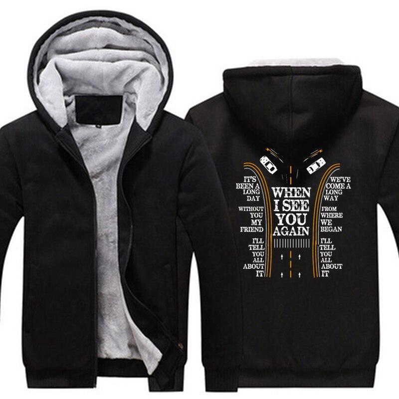 

Men's Jackets Novelty See You Again Fast Furious Walker Hoodies Jacket Men Thick Fleece Warm Coat Sweatshirt Man Oversized Streetwear 5, Black;brown