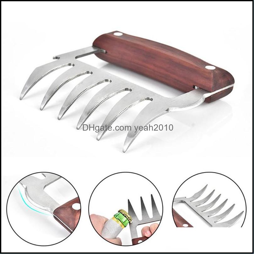 

Potry Kitchen Tools Kitchen, Dining Bar Home & Gardenstainless Steel Bear Claw Wooden Handle Divided Tearing Flesh Mtifunction Meat Shred Po