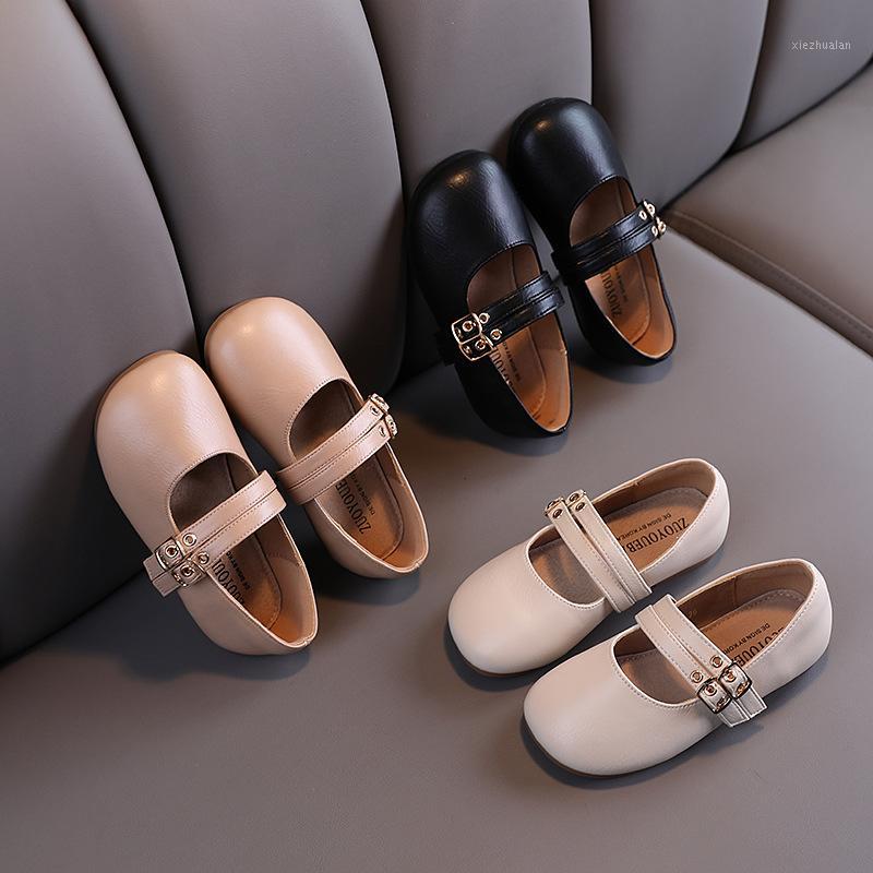 

Autumn Girls Casual Leather Shoes Princess Soft Bottom Leather Shoes Student Children's Newborn Girl1, Black
