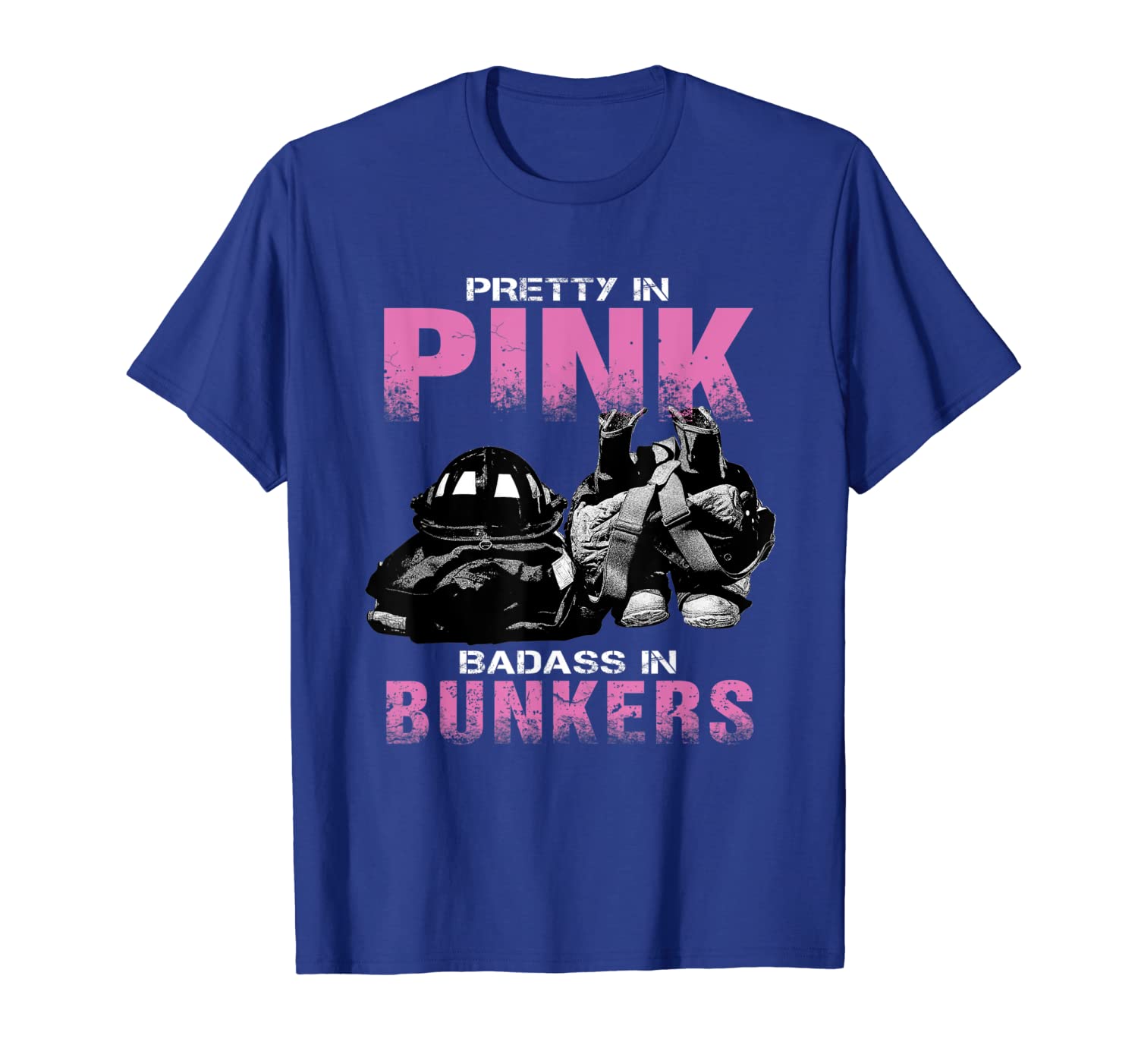 

Pretty In Pink Badass In Bunkers Tee T-shirt, White;black
