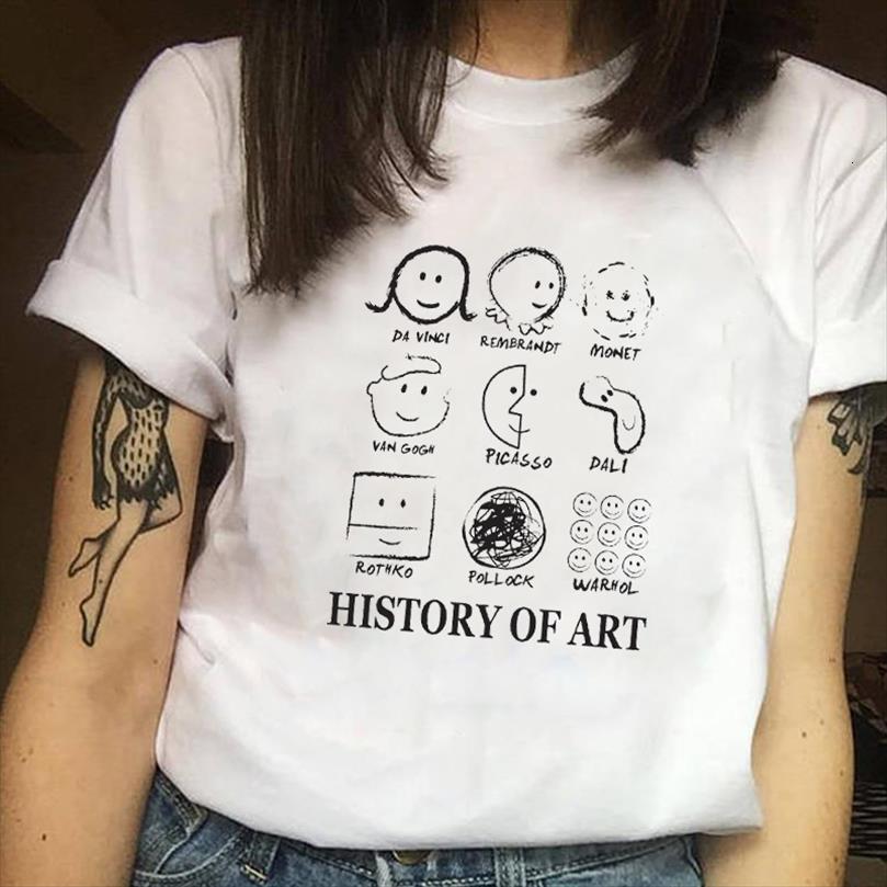 

men clothes print ladies flower mens art history printed summer woman casual tee shirt female, White;black