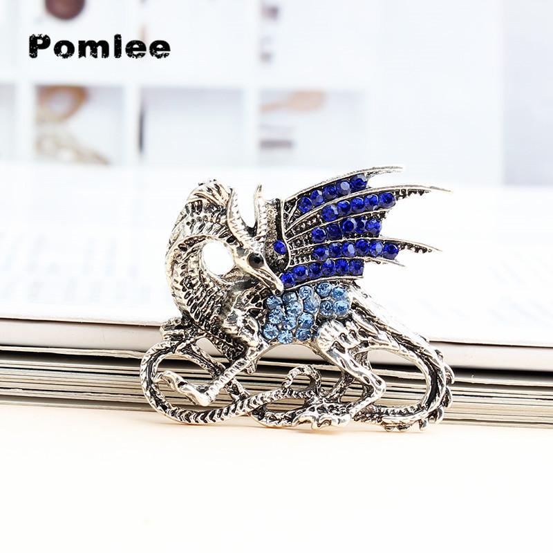 

Pins, Brooches Pomlee 2021 Arrival Enamel Dragon Brooch Unisex Women And Men Pin Animal Large 2 Colors Available Gift Whosales, Gray