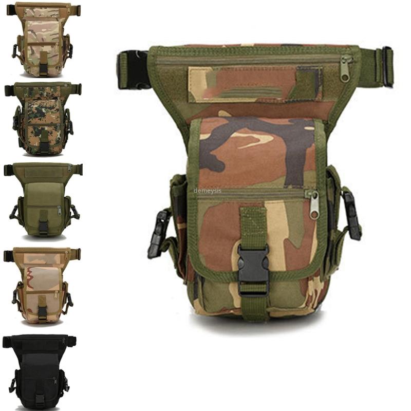 

Outdoor Bags Multifunctional Tactical Drop Leg Sports Canvas Waist Army Camouflage Hunting Camping Pack Pocket, Black