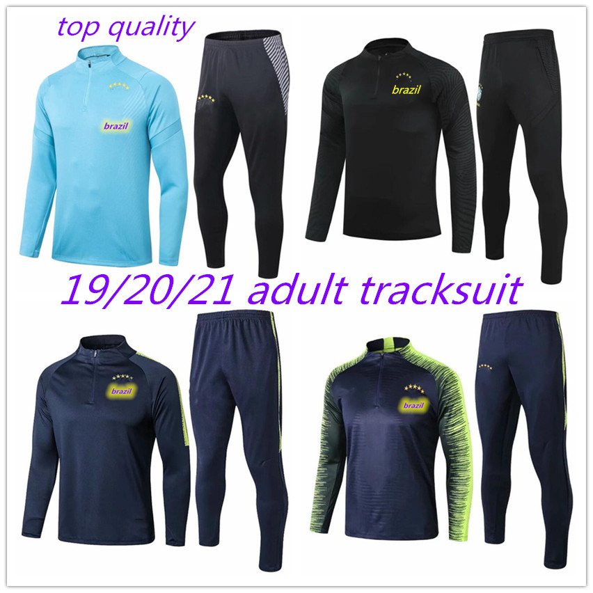 

20 21 adult tracksuit soccer training suit Survetement 2020 2021 adult long sleeve football sportswear Jogging chandaladu, Black