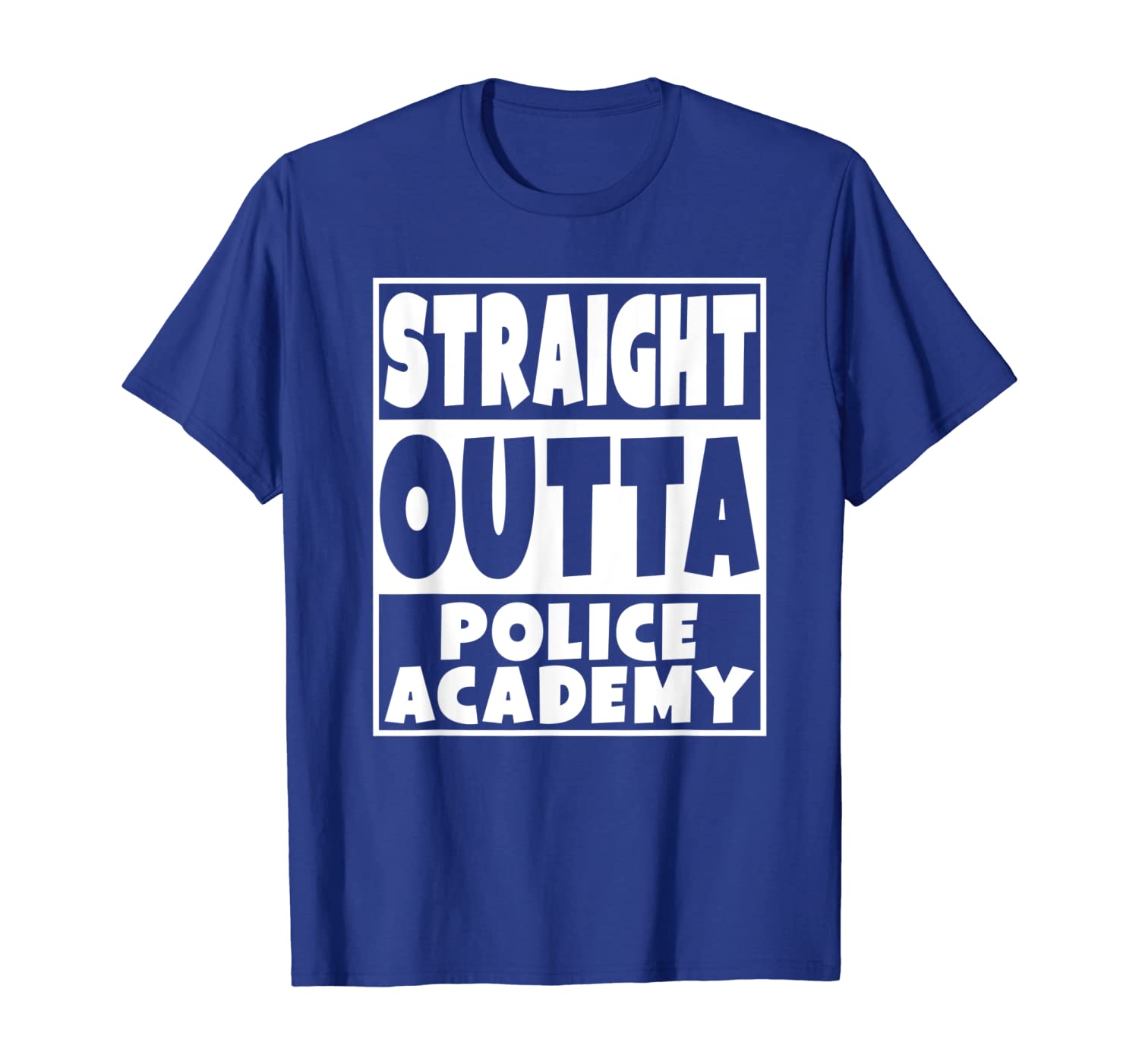 

Straight Outta Police Academy T-Shirt, White;black