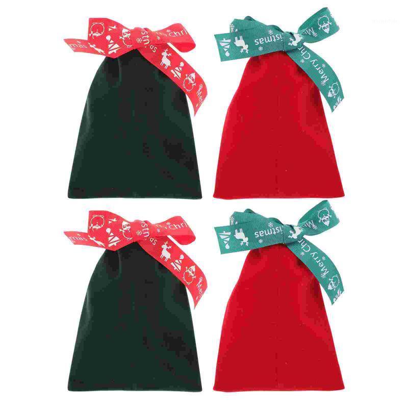 

Gift Wrap 4pcs Candy Wrapping Bags Christmas Themed Bag Xmas Style Drawstring