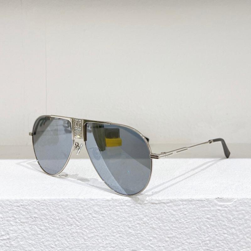 

Sunglasses Metal Pilot Frame Men Silver Mirror Lens Driving Style Women
