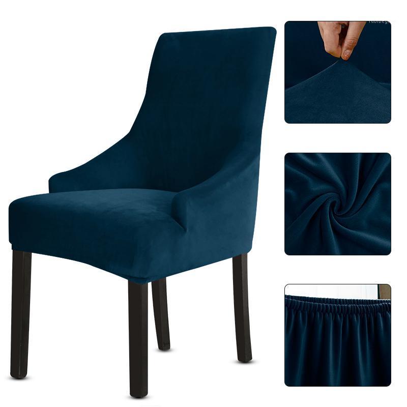 

Chair Covers A Variety Of Solid Color Velvet Material Dining Covers, Living Room Leisure 1PC/2PC/4PC/6PC Set Cover.