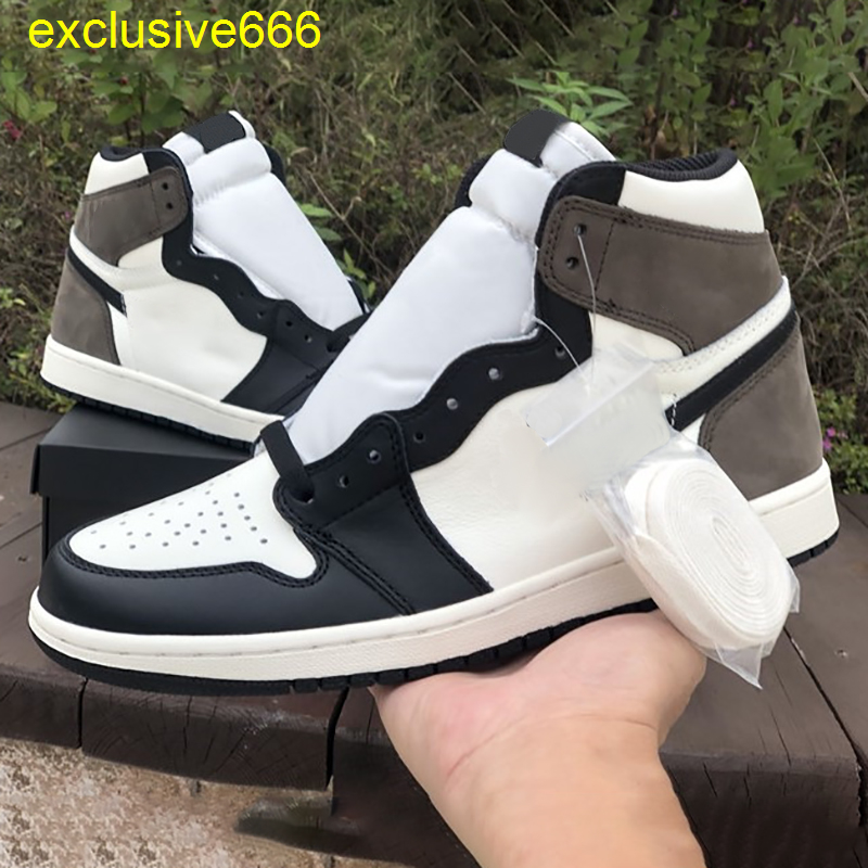 

Jumpman 1s Dark Mocha Basketball Shoes Black And White Base With Heel Creating A Capable Fashion Temperament
