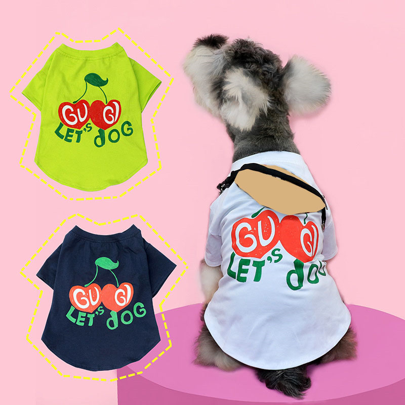 

Cute Strawberry Pet Shirts for Dog Apparel Summer Breathable Designer Pets Shirt 3 Colors Soft Touch Bulldog Bichon T-shirts