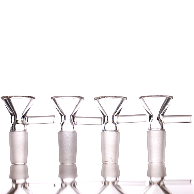 

18mm 14mm With handle clear Glass Bowls For Hookahs Herb Tobacco Bongs Oil Rigs smoking accessories