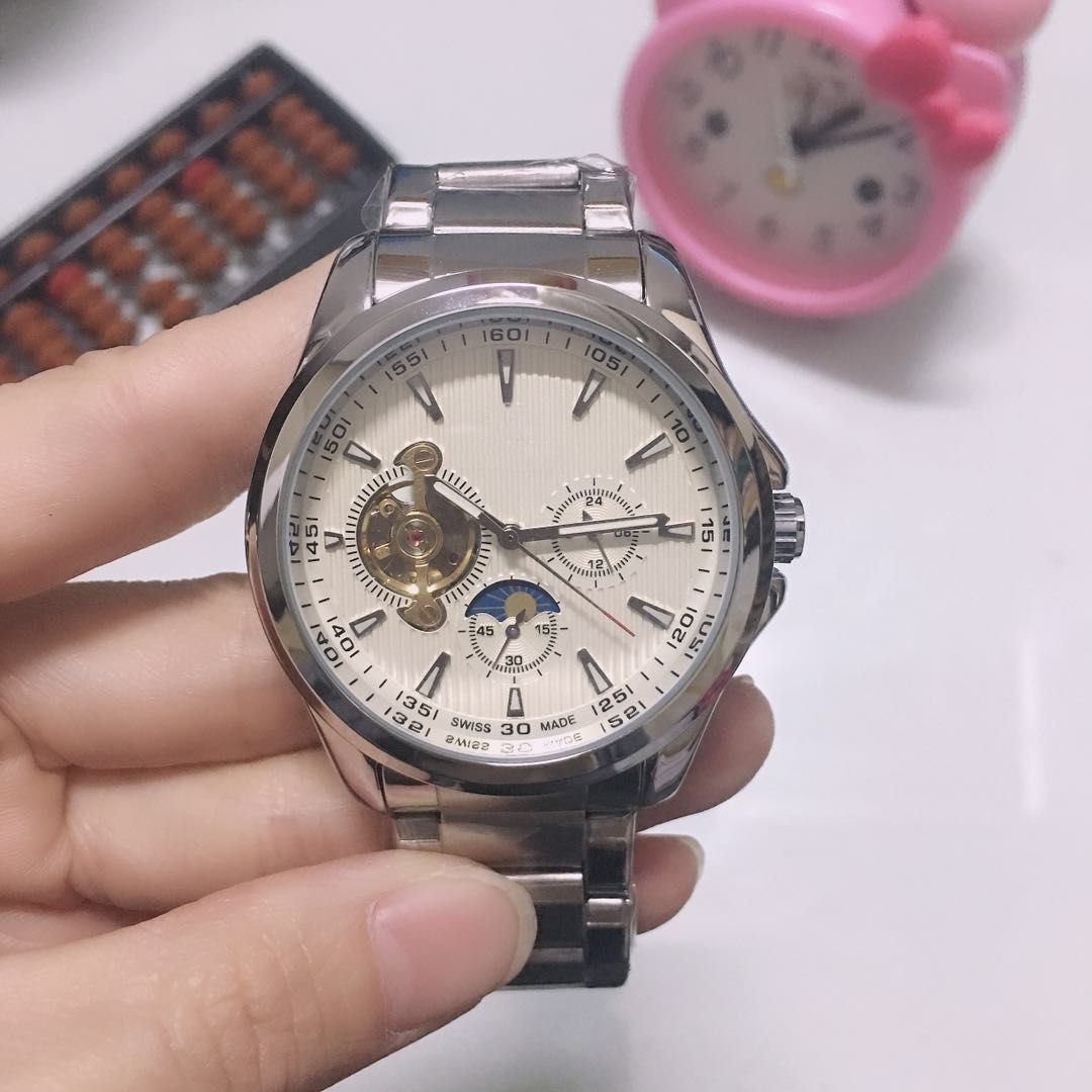 

2021 new luxury watches Large flywheel Five stitches Mens automatic Mechanical watch designer wristwatches Top brand Fashion steel strap