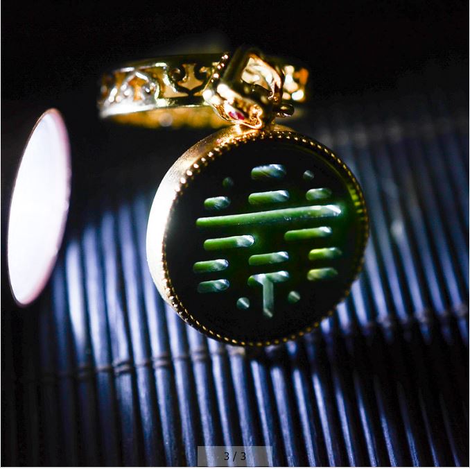 

Natural green jade pendant with gold 925 sterling silver jade sachet jade necklaces pendants marcasite jewelry sterling silver, Red;blue