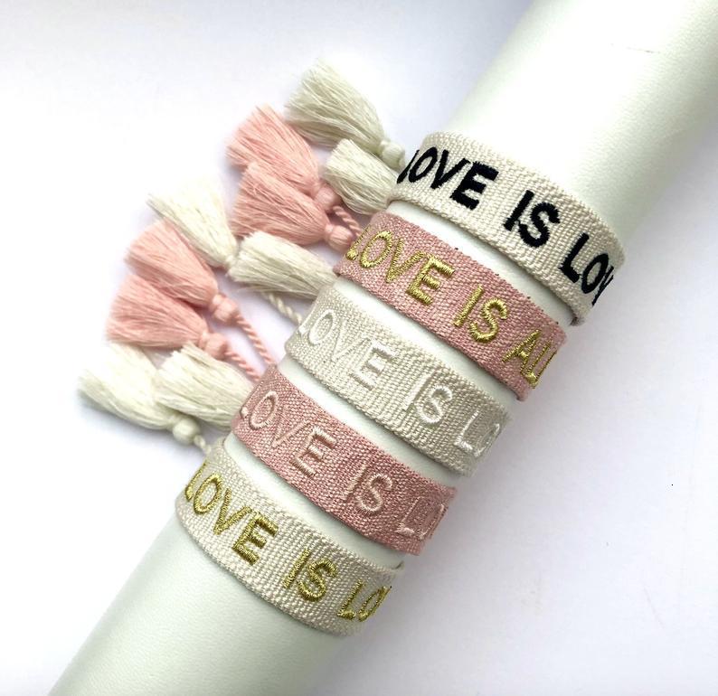 Souvenirs Hand Catenary Friendship Bracelet Letter "love Is Love" Same Sex Jewelry 90 Styles Are Available-image-722002675