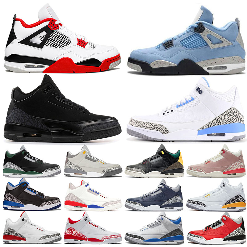 

Top 3 3s Jumpman 4 4s Mens Womens Basketball Shoes Jumpman3s Fire red Court Pureple University Blue Thunder New Bred Black White Cement Designer Trainer Sport Sneaker, C18 40-47 laser orange