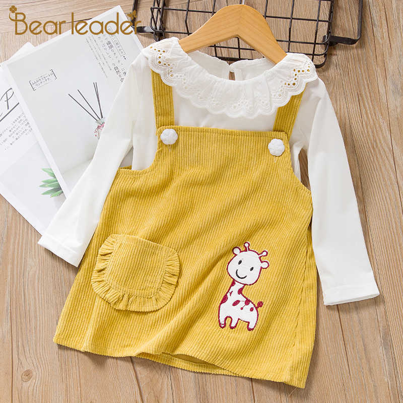 

Bear Leader Baby Dresses Summer Baby Girls Clothes Flowers Embroidery Princess born Dresses With elt For -24M 210708, Ay785 pink