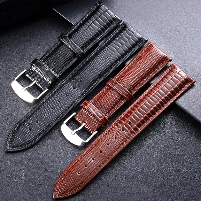 

Watch Bands Genuine Leather Bracelet Cowhide Lizard Pattern 12 14 16 18 20 22 24mm Waterproof Watchband Fashion Accessories