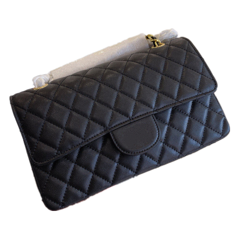 

Classic Flap Caviar Grain Bag 25*7*18cm Genuine Cowhide Leather CF Handbag Women Wallet Golden Chain Shoulder Bags Cross Body Fanny Pack S220107p4, Accessories fee(not sale separately)