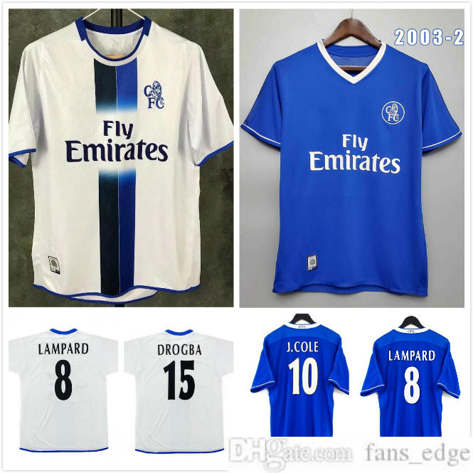 

#8 Lampard 2003 2005 retro Soccer Jerseys Classic 03 05 Drogba Torres Terry Veron Cole Vintage football shirt, Black;yellow