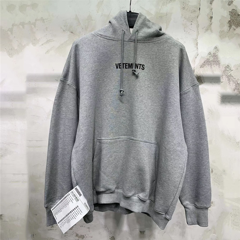 

20fw Hoodie Male Women Exposed Washing Water Labels Vetements Hoodies Oversize Front Letter Back Embroidered Sweaters Ufbs