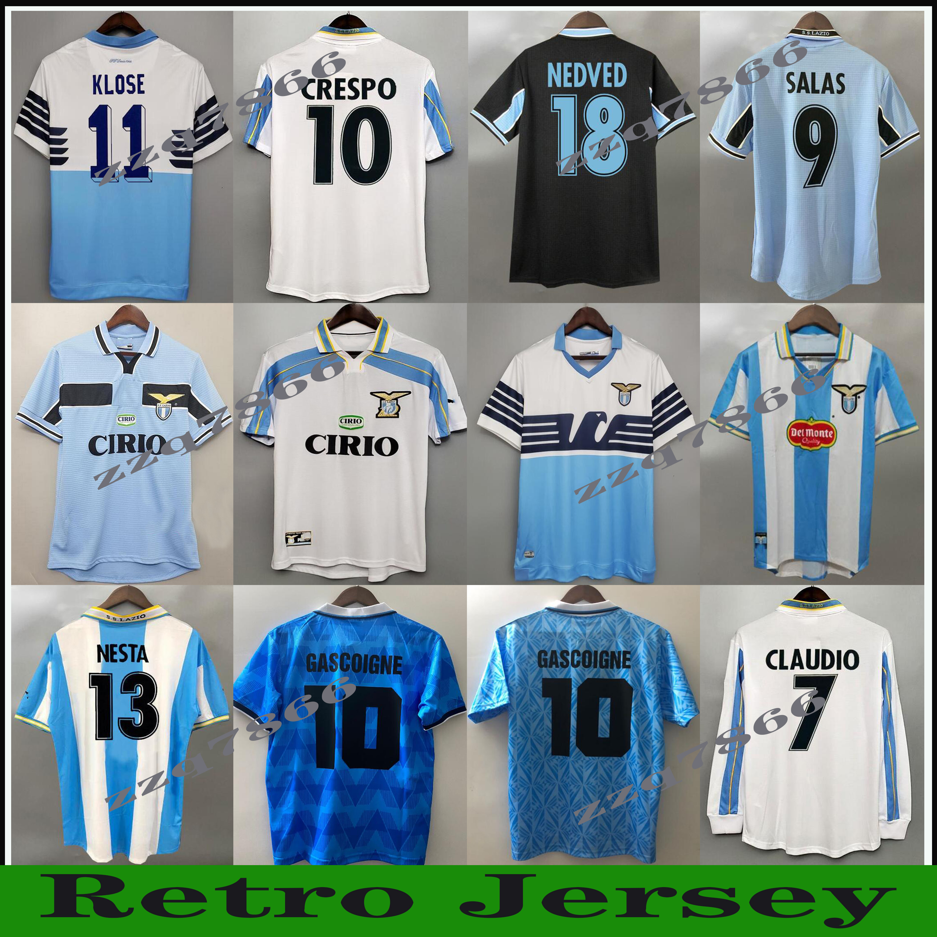 

1999 2000 2001 LAZIO Retro CRESPO VERON Jerseys KLOSE SERGEJ 91 92 98 99 GASCOIGNE NEDVED Soccer jersey NESTA SALAS football chemise, Green
