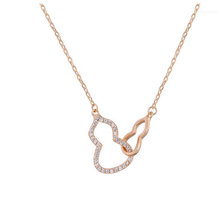 

Chains Singapore Chomel Official Website Necklace Women's Double Gourd Pendant Fringe Collarbone Chain Small Group Design Gift For Girl