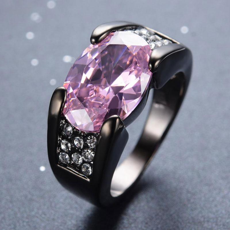 

Wedding Rings Vintage Oval Crystal Engagement Ring Men Women Elegant Male Female Rainbow Zircon