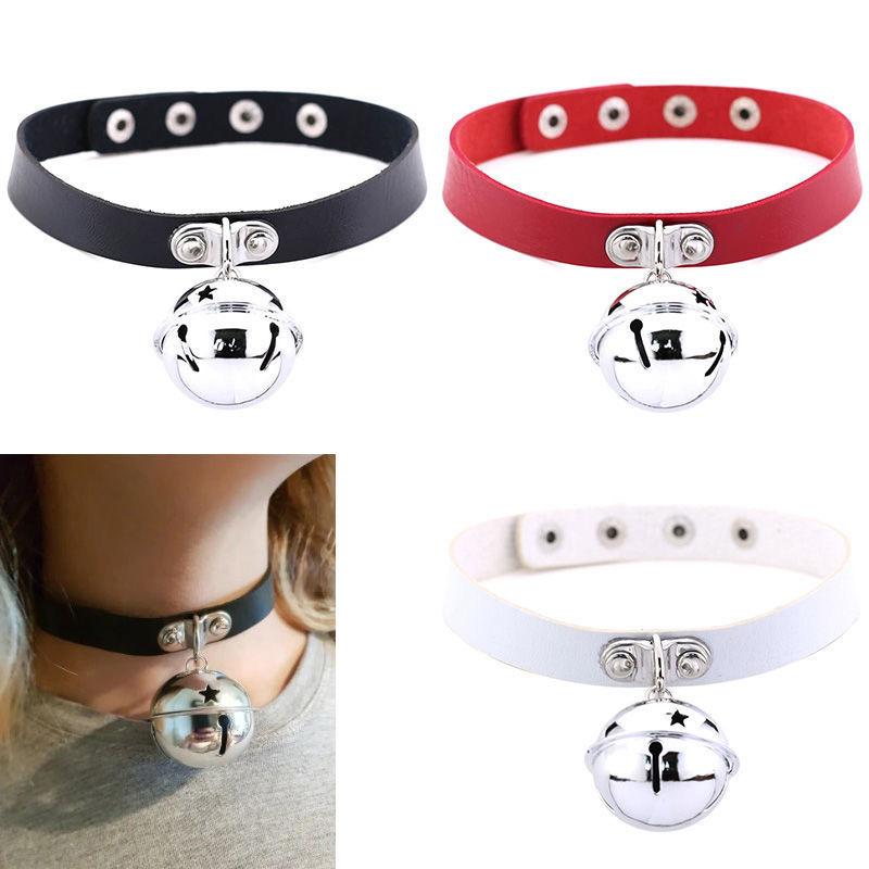 

Chokers Harajuku Punk Rock Soft Girl Leather Bell Pendant Collar Necklace Female Short Clavicle Chain Neckband Jewelry