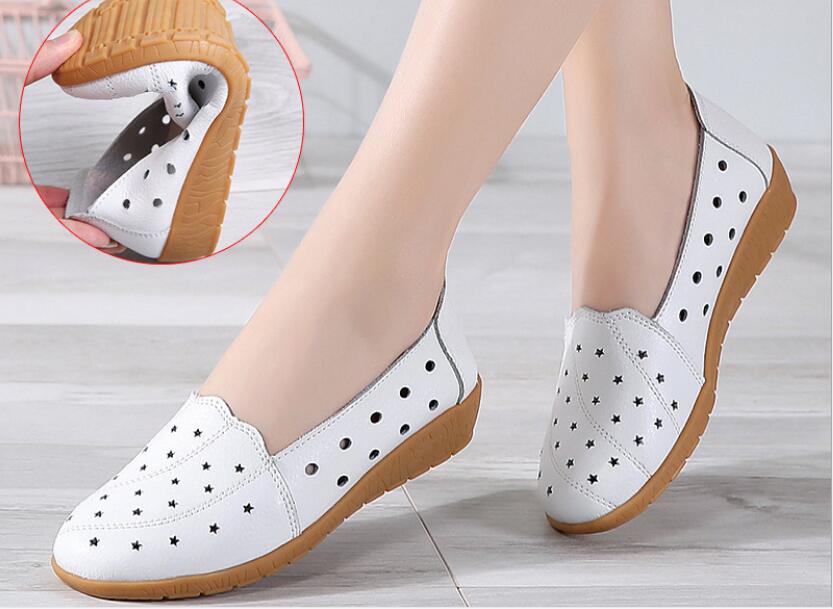 

2021 new breathable peas shoes mother single shoes soft bottom beef tendon bottom women casual shoes, Beige