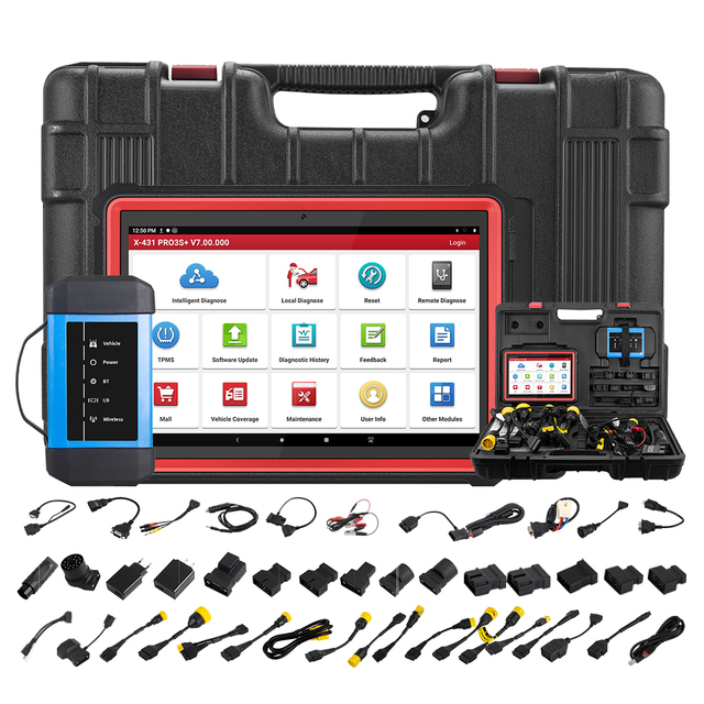 

LAUNCH X431 PRO3S+ V2.0 HDIII 12V Car/24V Truck/Heavy Duty 2 in 1 Diagnostic Tool OBDII Code Reader Auto Scanner X-431 PRO3S HD3 for Gasoline and Diesel Diagnose Tool