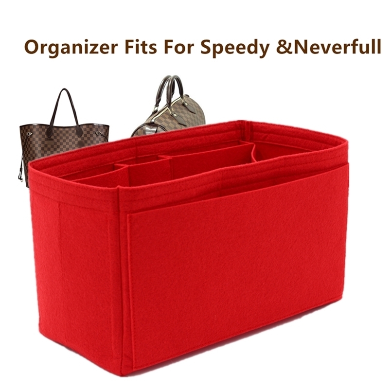 

SPEEDY 25 30 35 Felt Cloth Insert Bag Organizer Makeup Handbag Travel Inner Portable Cosmetic Bags Neverfull organizer 211228, Khaki
