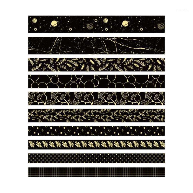 

Gift Wrap 10 Rolls Bronzing Washi Tape Masking Sticker Set Diy Scrapbooking Diary Decor Craft