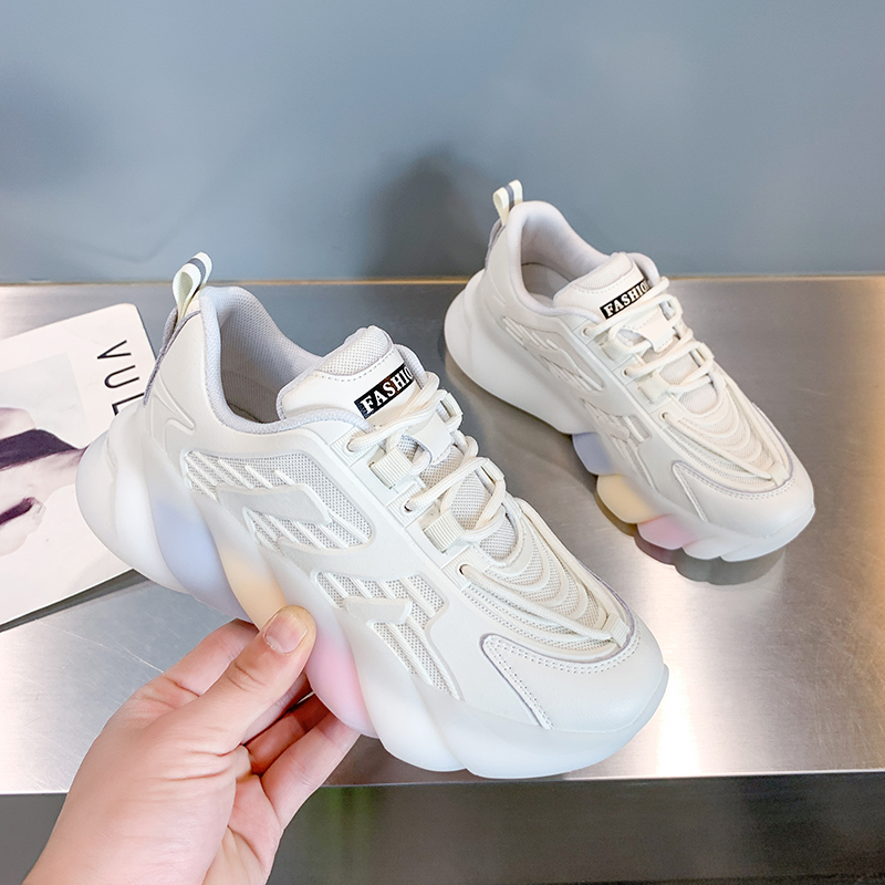 

Spring Women Shoes Thick-soled Rainbow Bottom Ins Popular Old Daddy Shoes Casual Shoes for Ladies Fashion Platform Sneakers