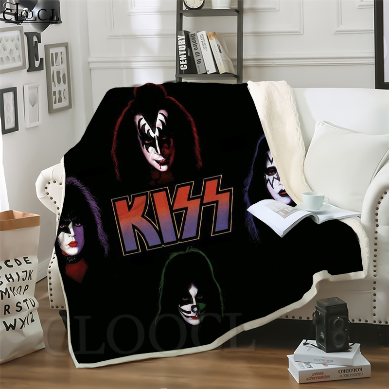 

CLOOCL Hot Glam Metal Kiss Band 3D Print Casual Style Air Conditioning Blanket Teens Bedding Throw Blankets Plush Quilt